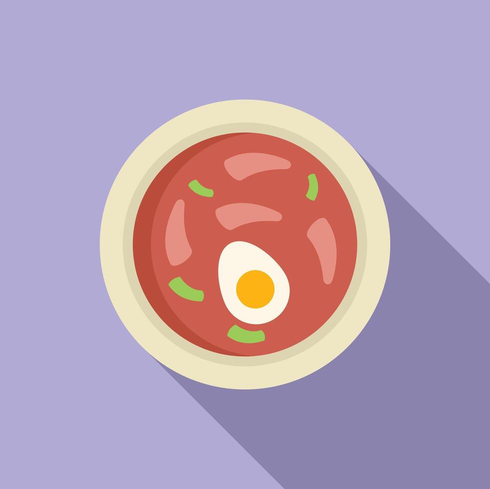 Delicious soup with egg and vegetables vector