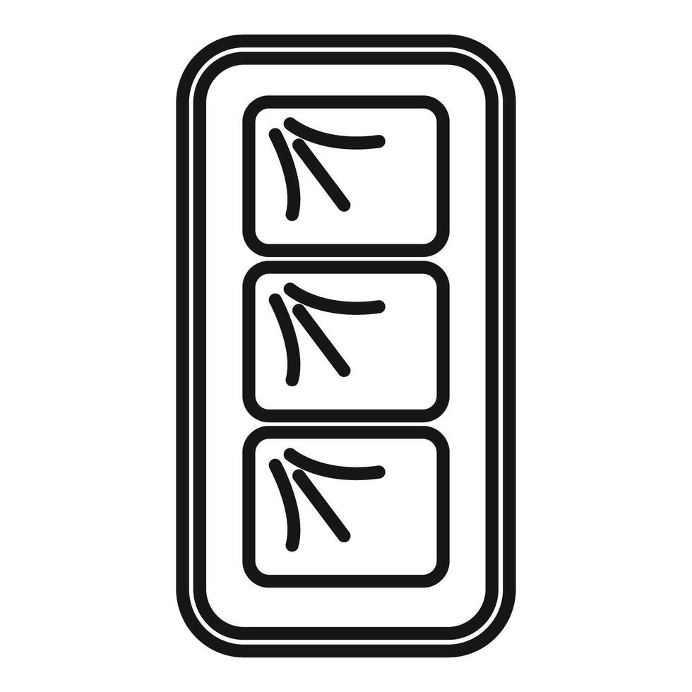 Three way electricity extension cord vector