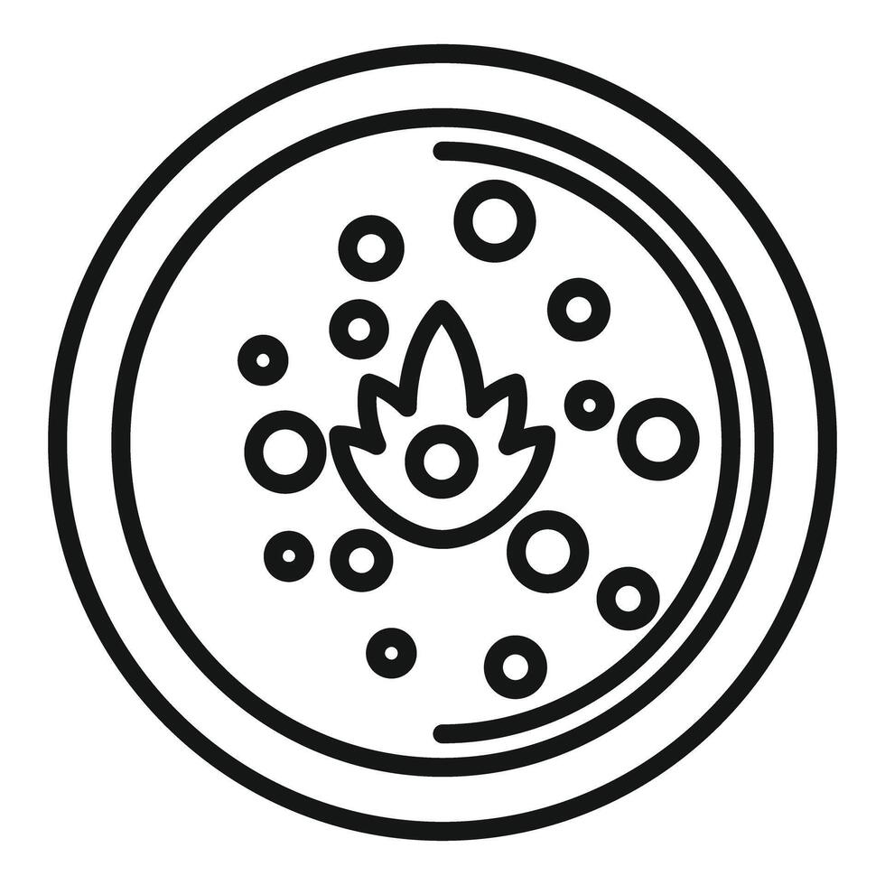 Simple line icon of a steaming hot bowl of soup, perfect for warming up on a cold day vector
