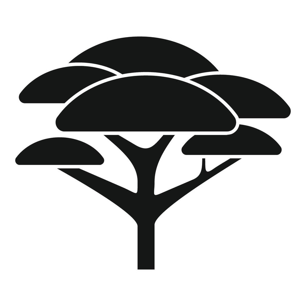 African savannah tree silhouette icon vector