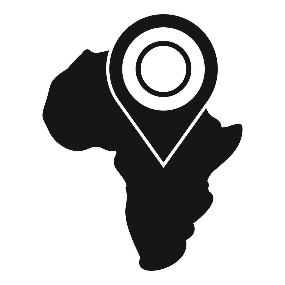 Pin is marking a location in africa, representing traveling or doing business vector