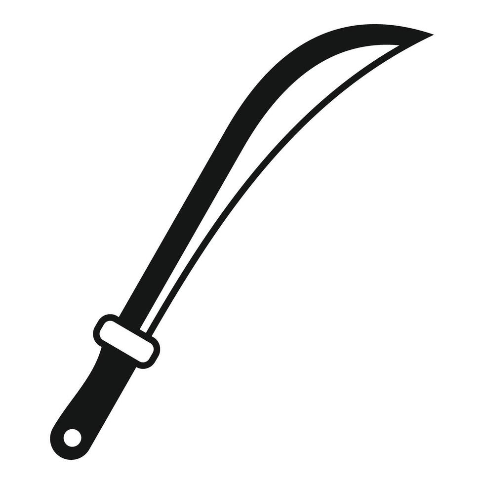 Sharp curved blade machete icon vector