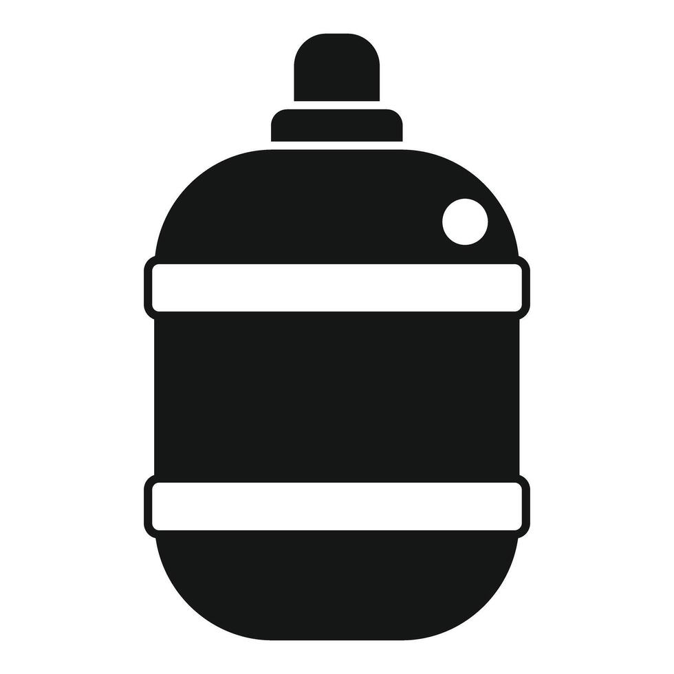 Black metal beer keg icon vector