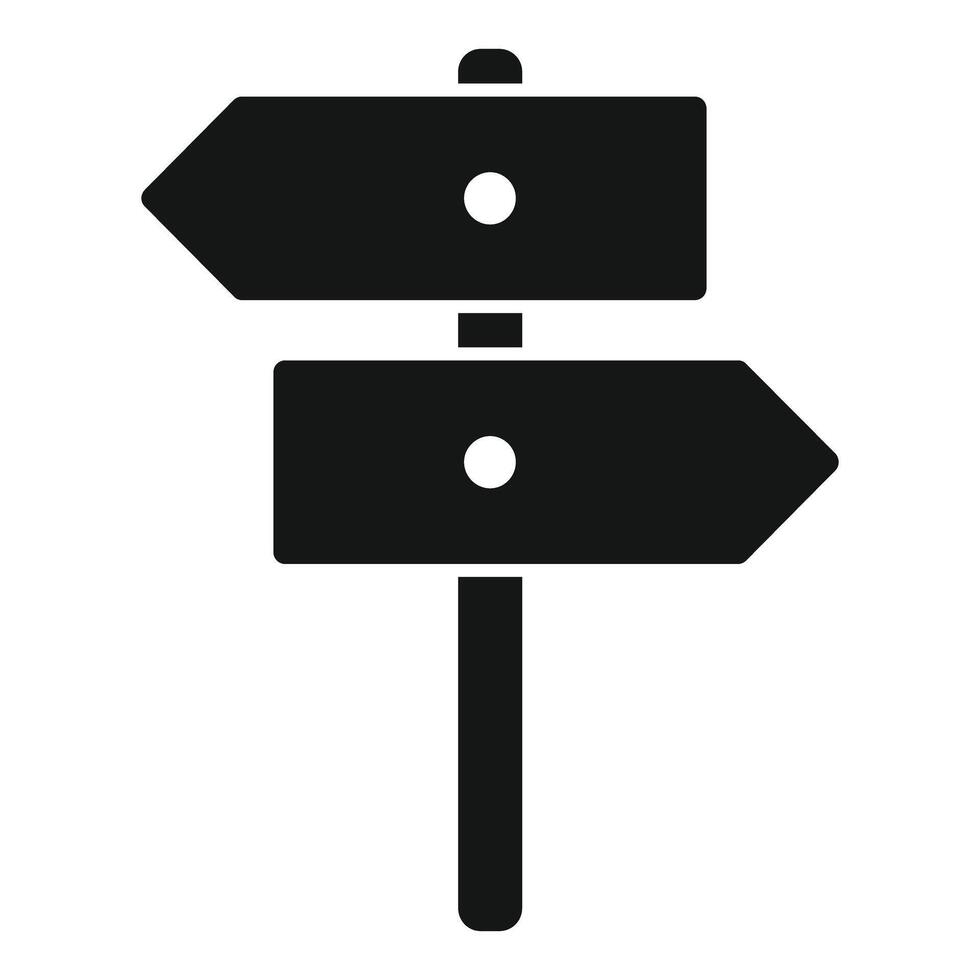 Sign post showing two different directions vector