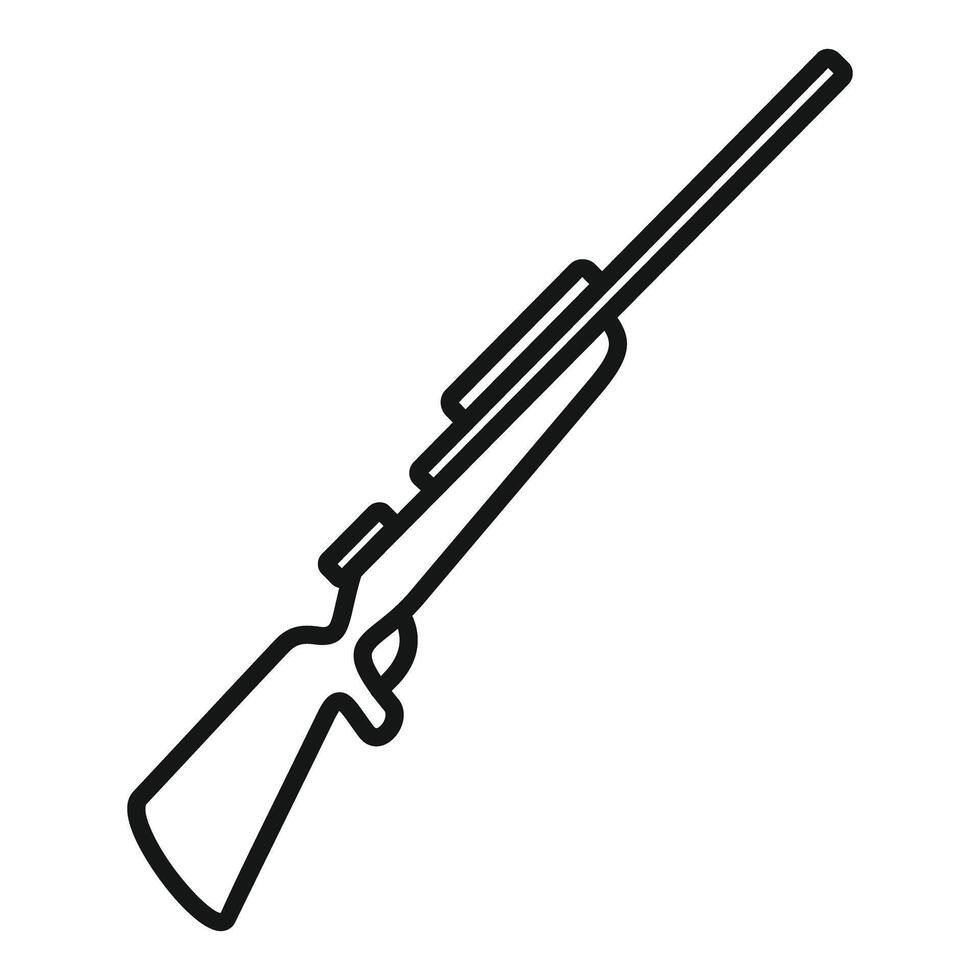 Hunting rifle line art minimalist design vector