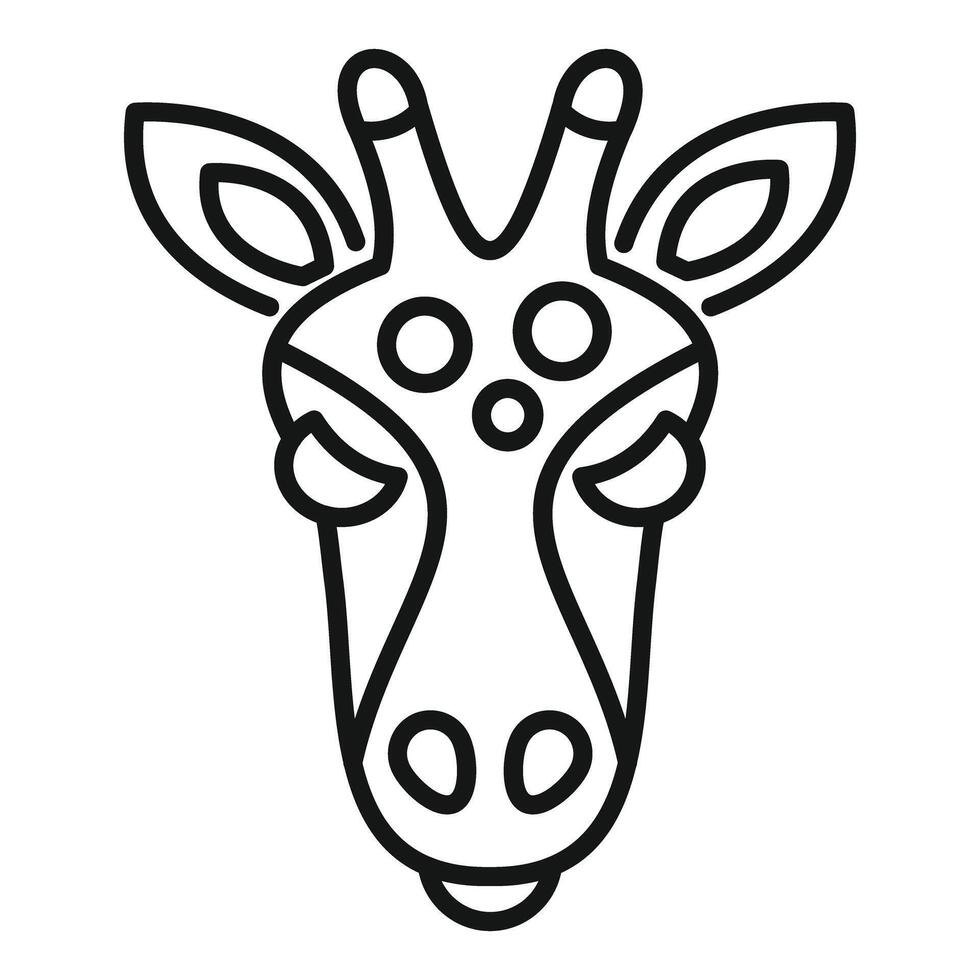 Giraffe head looking forward icon vector