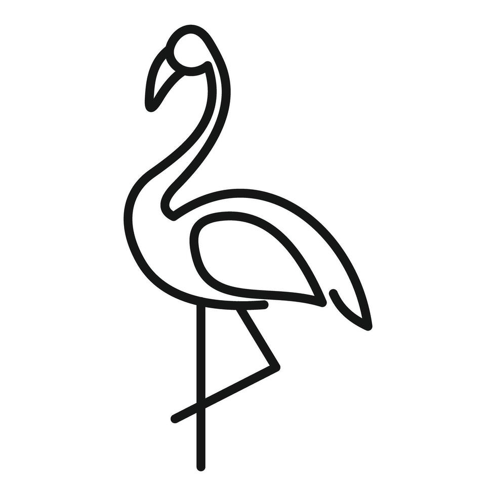 Flamingo standing on one leg vector