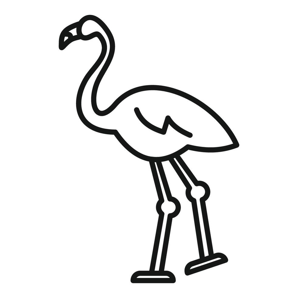 Elegant flamingo minimalist line art vector