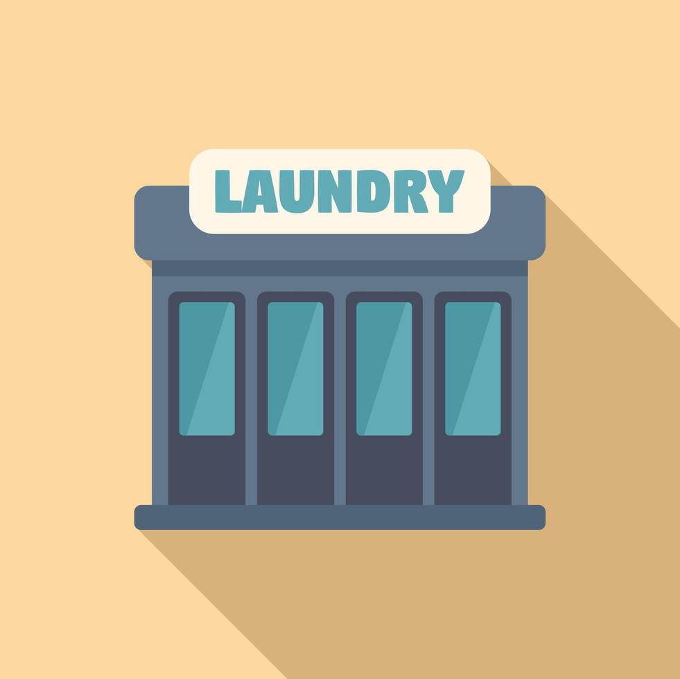 Laundromat building storefront washing clothes vector