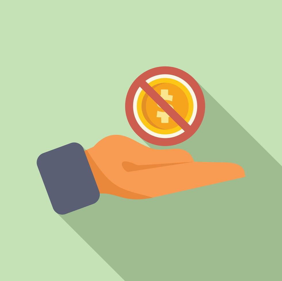 Hand refusing payment, representing ethical business practices and anti corruption vector
