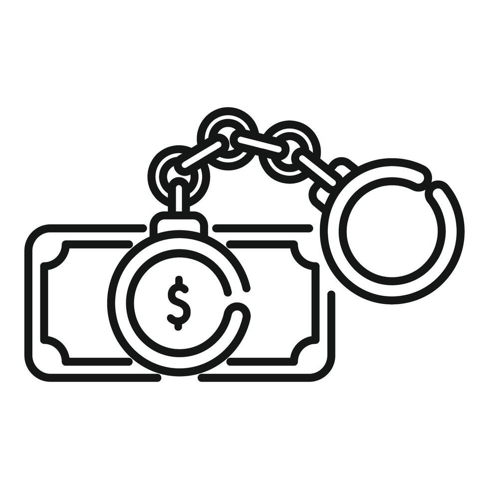 Money laundering scheme with handcuffs vector