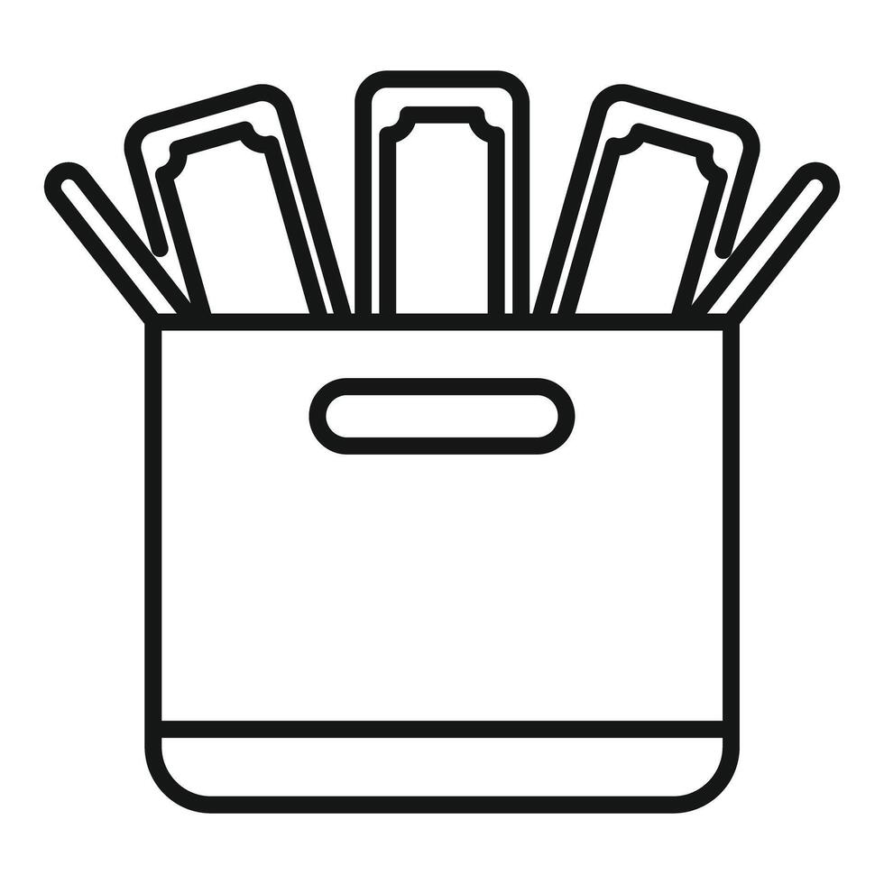 Money laundering with box icon outline vector