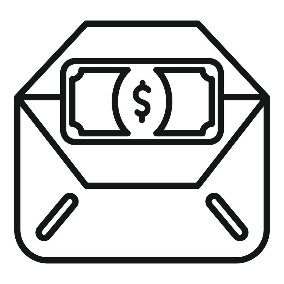 Sending money securely in envelope vector