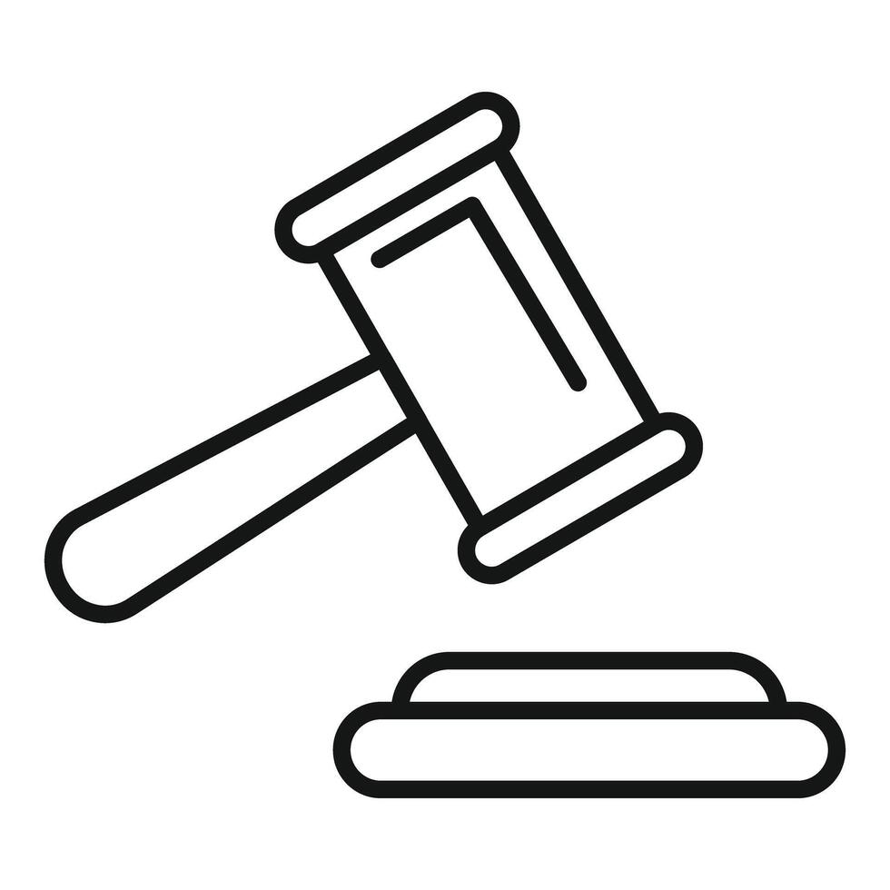 Striking gavel icon showing justice vector