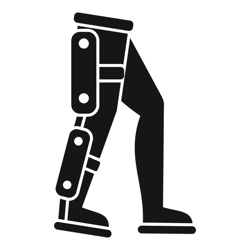 Person walking with leg brace icon vector