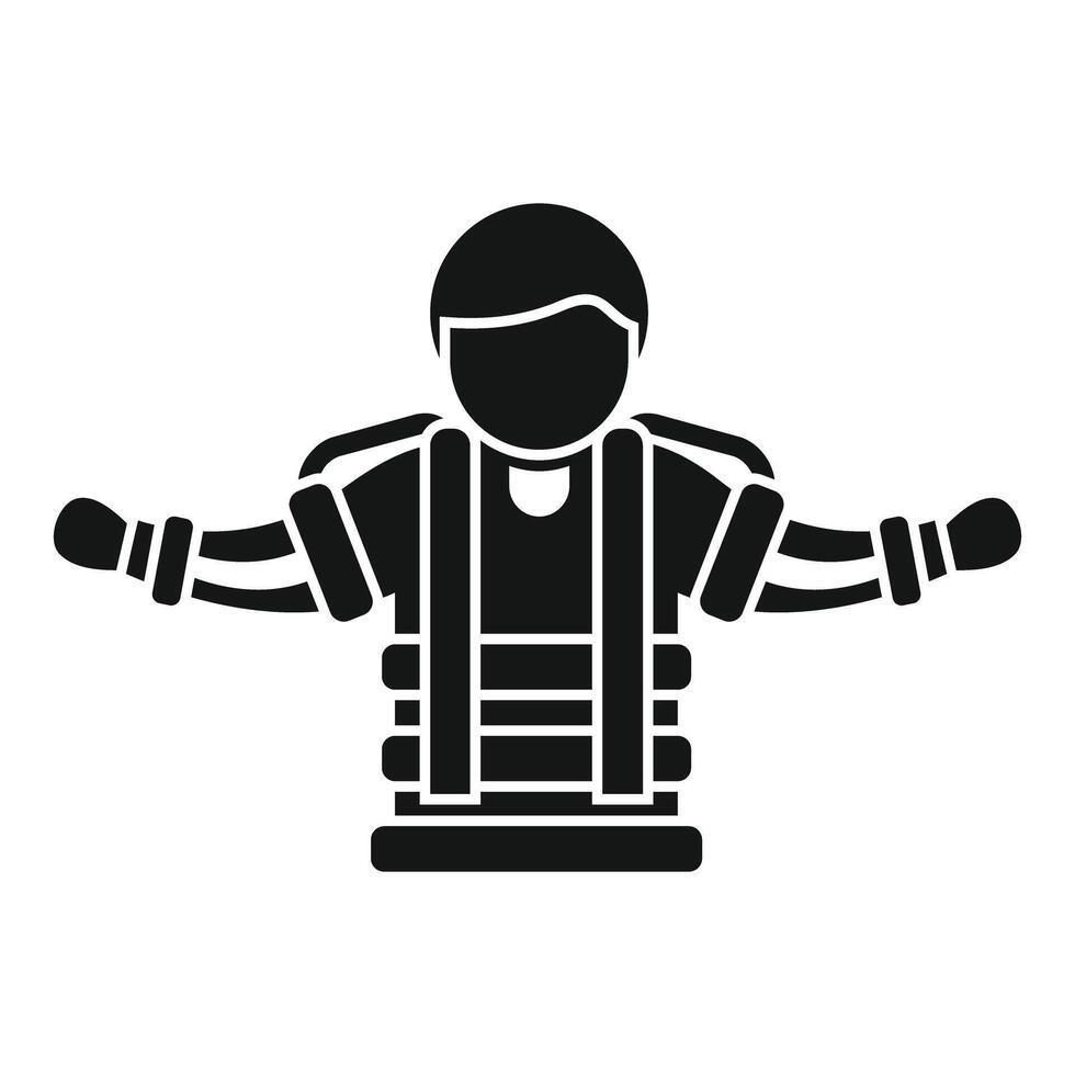 Astronaut wearing space suit icon silhouette vector