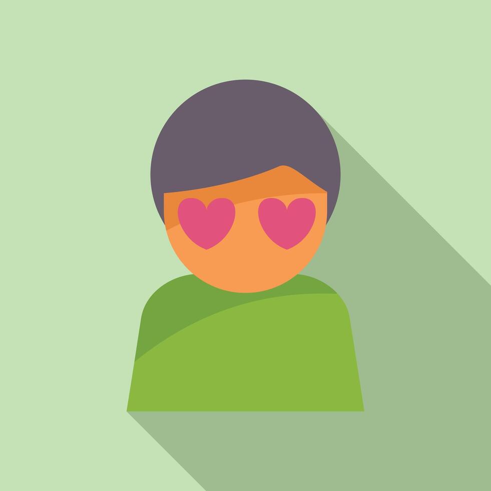 Guy feeling love flat icon vector
