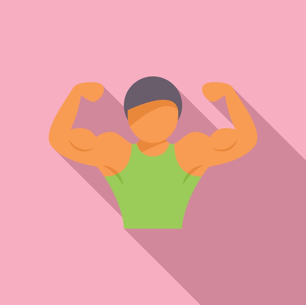 Bodybuilder flexing muscles icon design vector