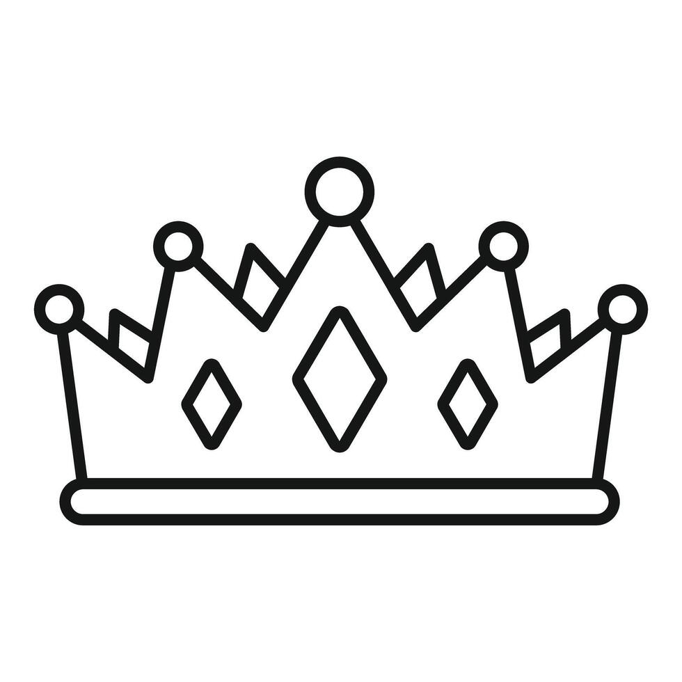 Simple crown line art for royalty and power vector