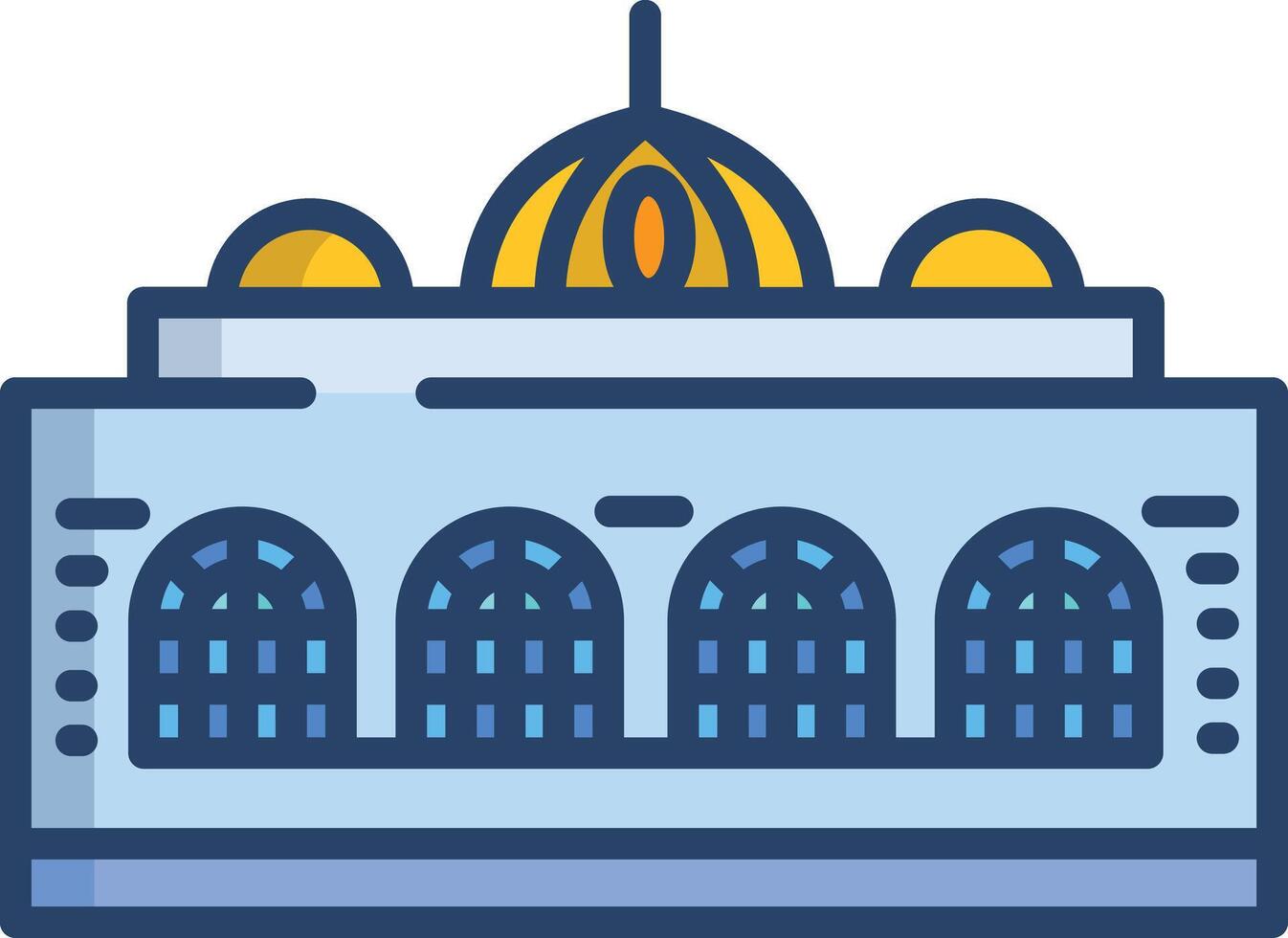 Mosque linear color illustration vector