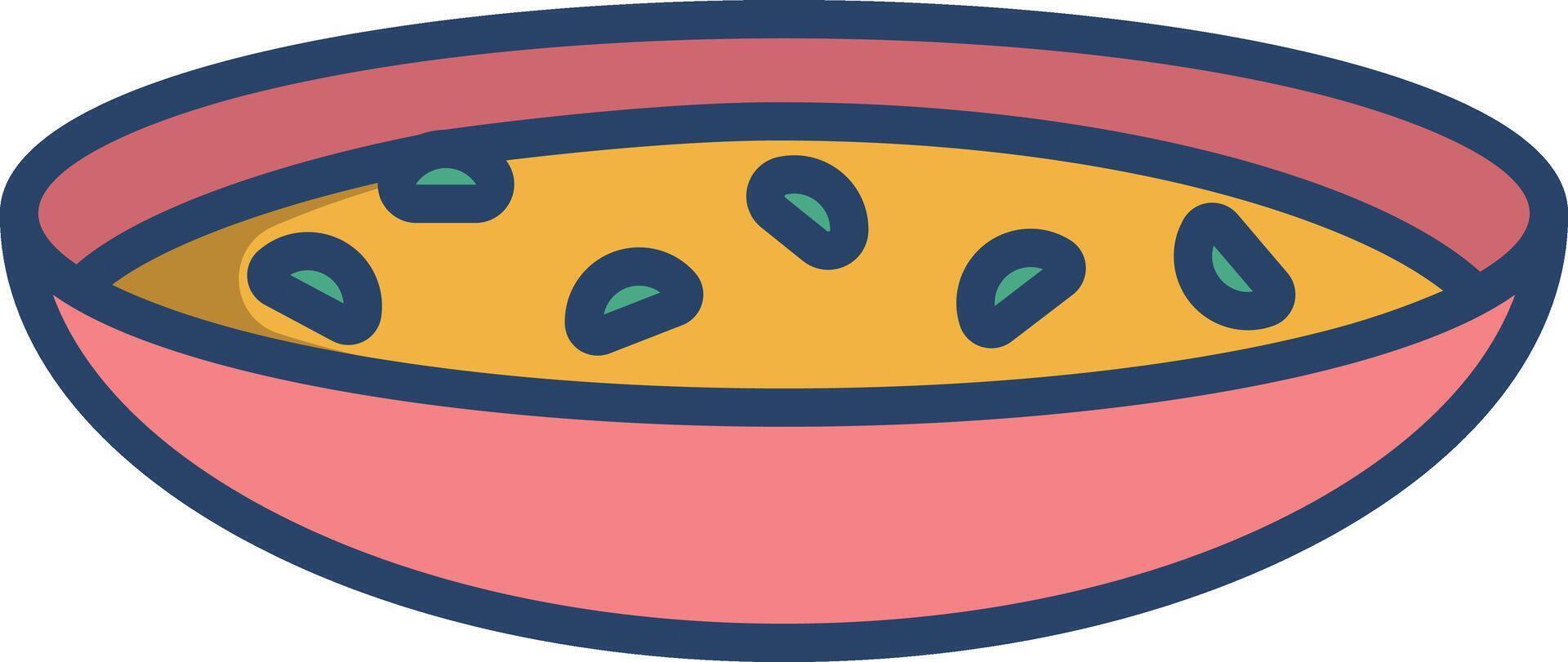 Consomme soup linear color illustration vector