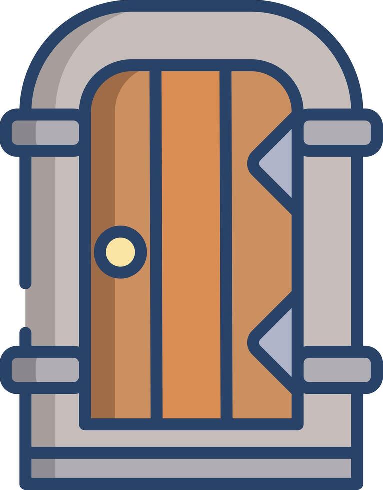 Castle linear color illustration vector