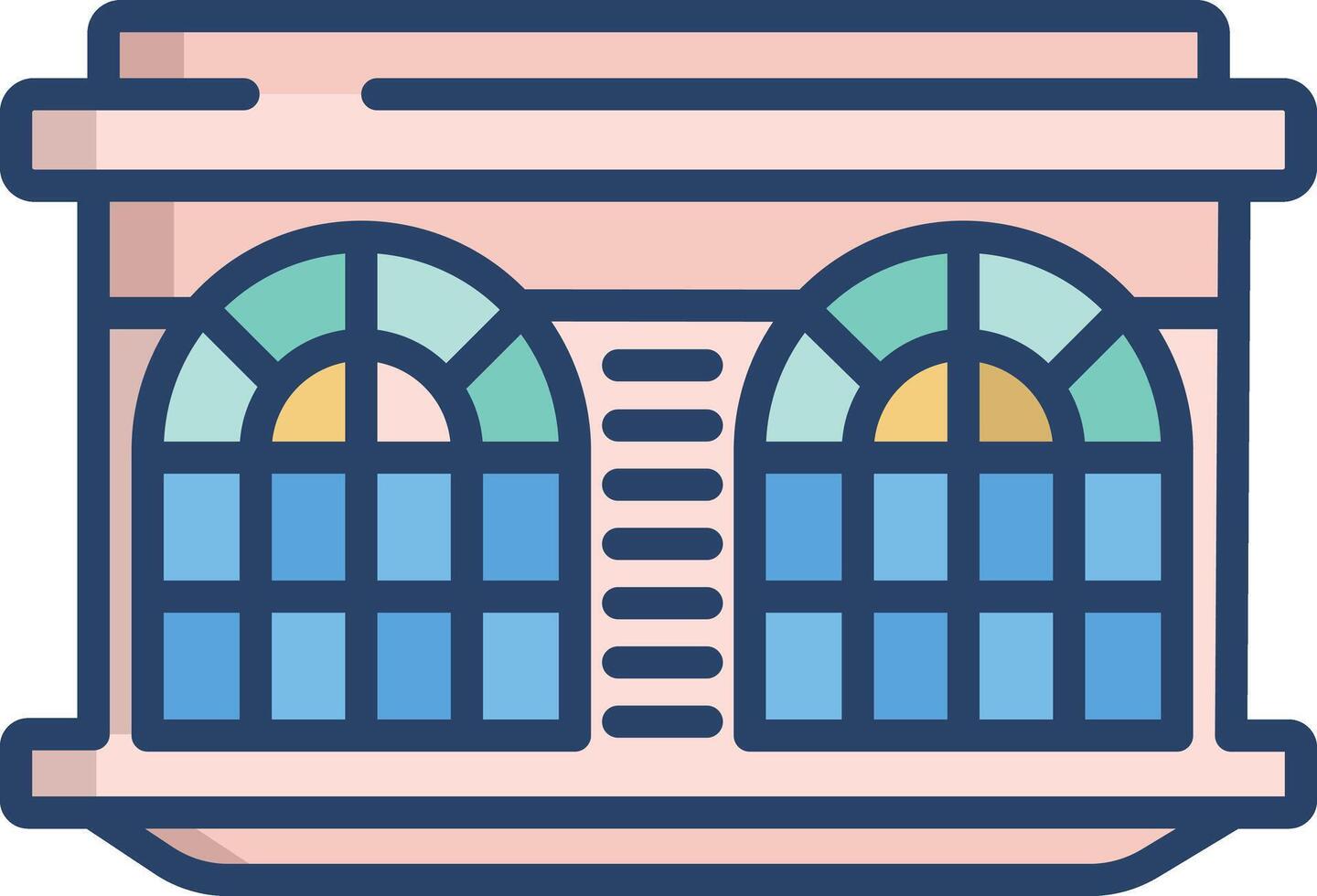 Rounded window linear color illustration vector