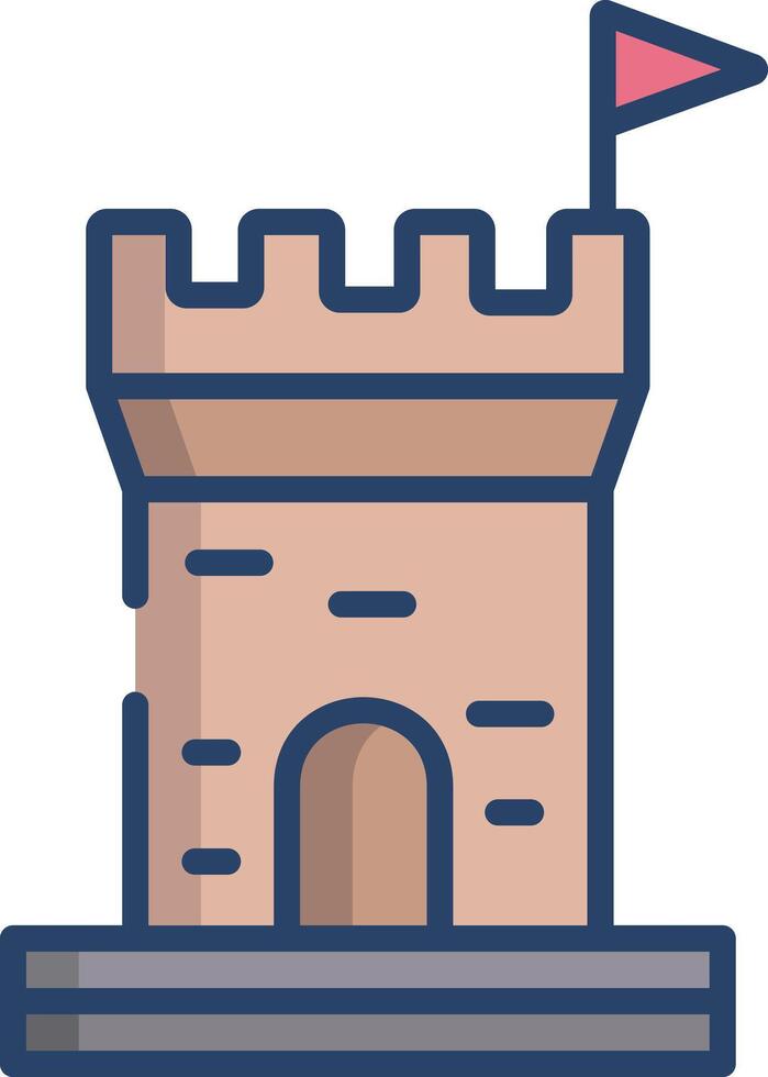 Tower linear color illustration vector