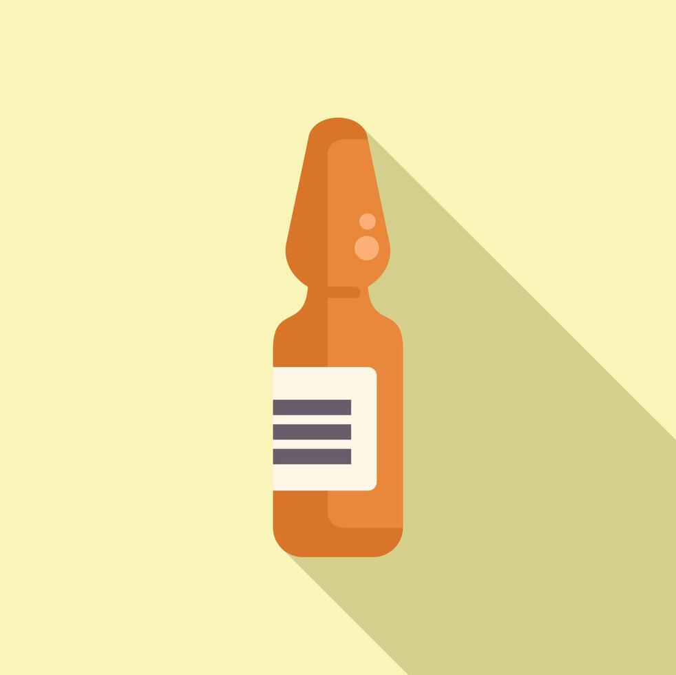 Single medical vial with long shadow vector
