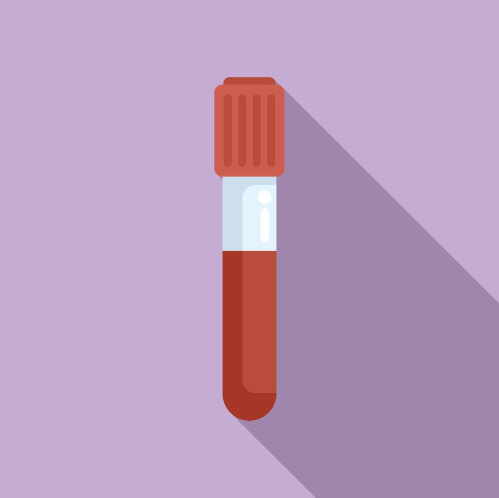Blood test vial with long shadow vector