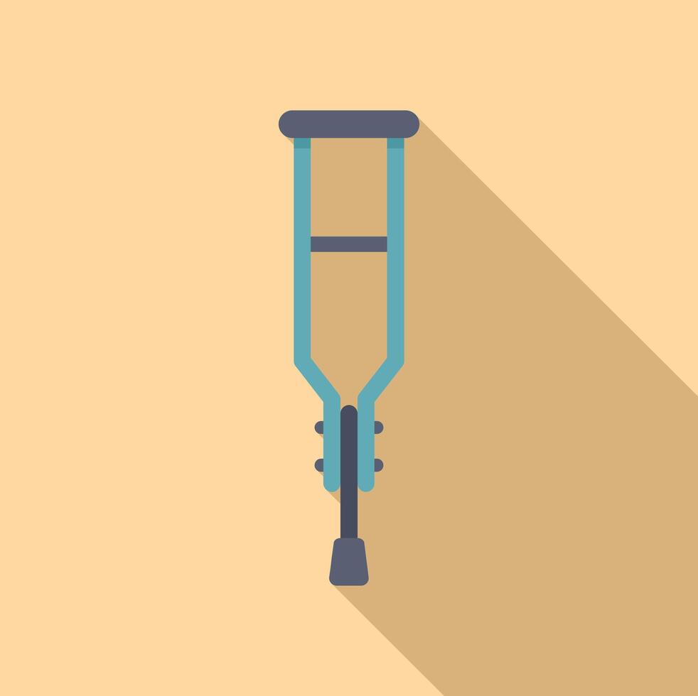 Medical crutch underarm support icon flat style vector