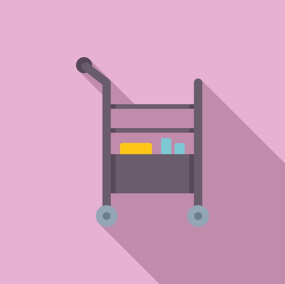 Room service cart with food and drinks being pushed vector