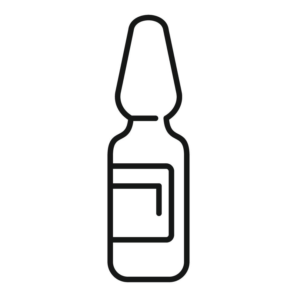 Simple line icon representing a medical ampoule, symbolizing treatment and healthcare vector