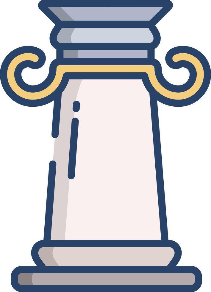 Ionic greek pillar linear color illustration vector