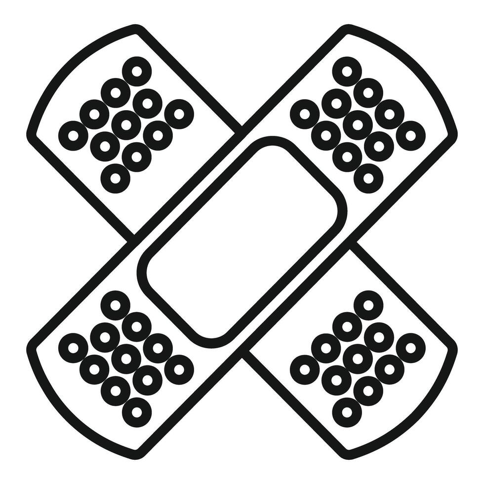 Two adhesive bandages forming an x shape vector