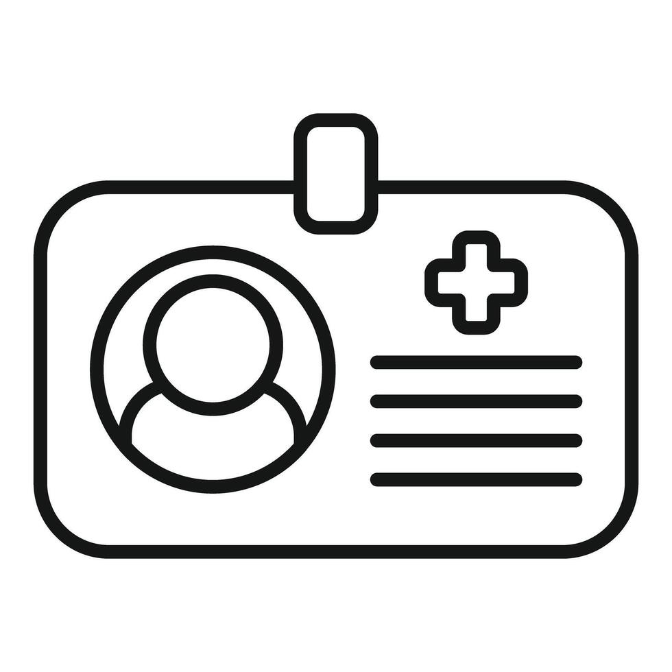 Medical id card with cross and user profile vector