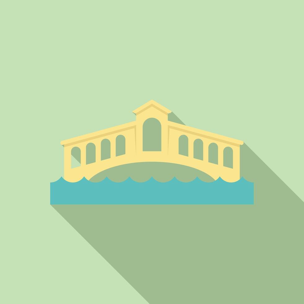 Rialto bridge crossing canal illustration vector