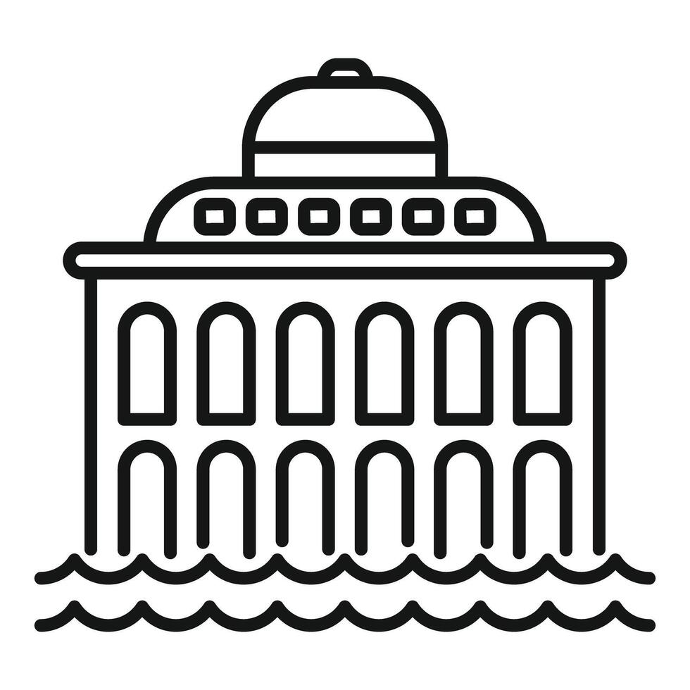 Building flooding water sea level rise vector