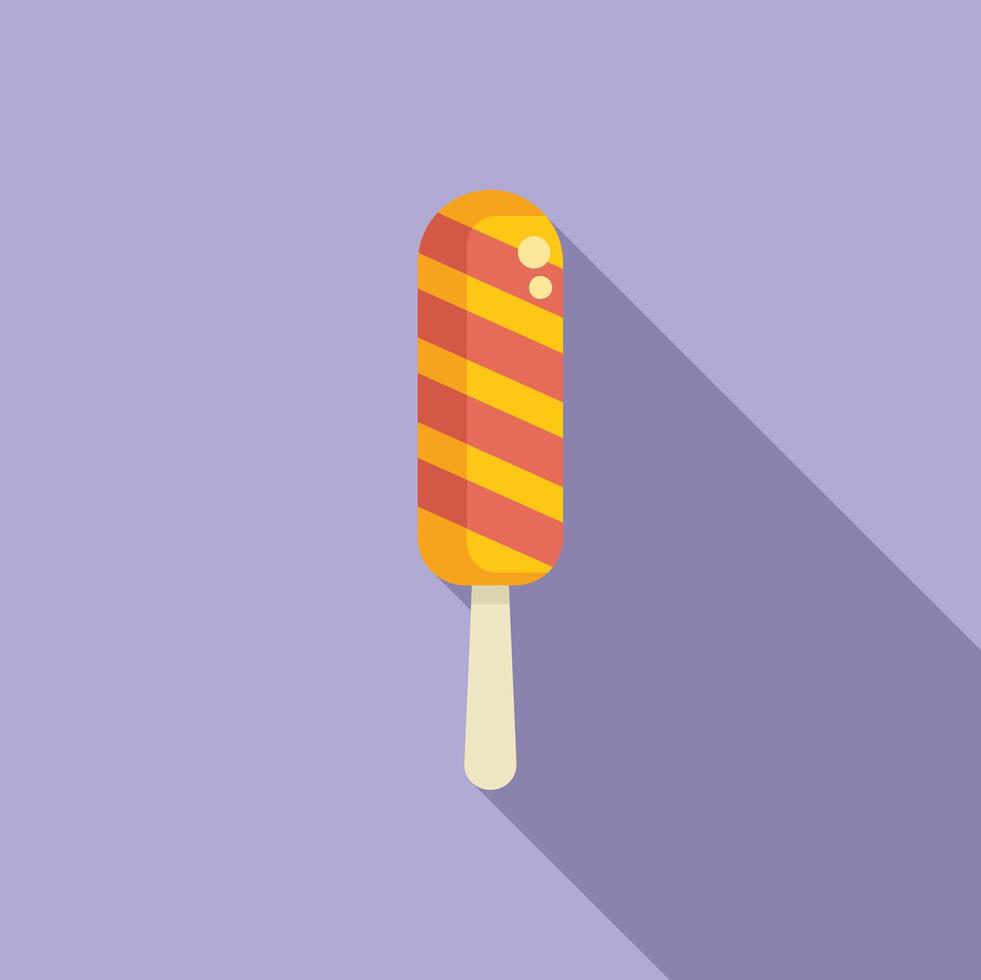 Delicious yellow and red popsicle with long shadow vector