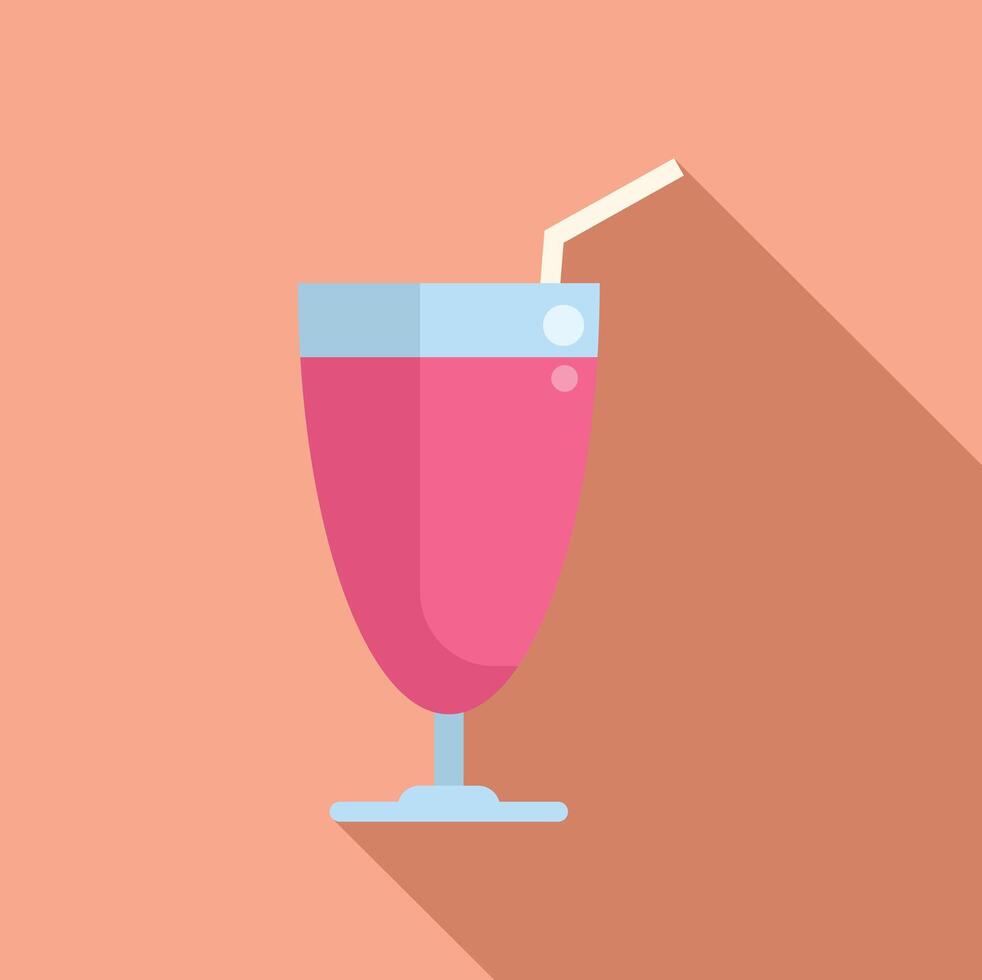 Refreshing pink cocktail on a summer day vector