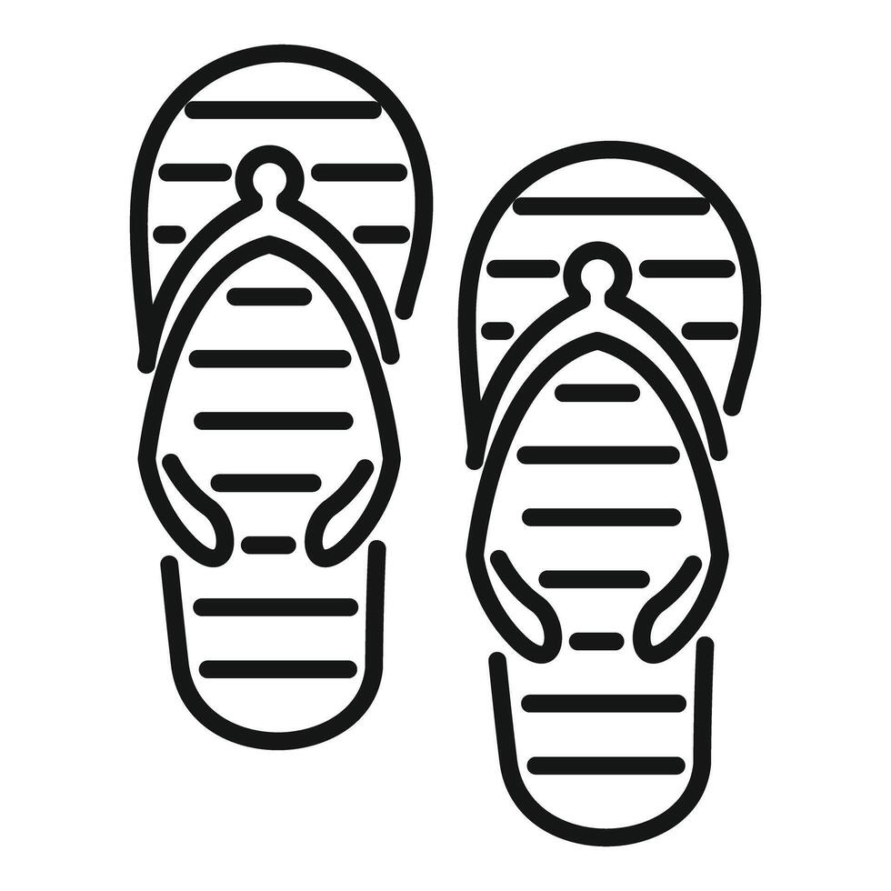 Beach ready flip flops icon vector