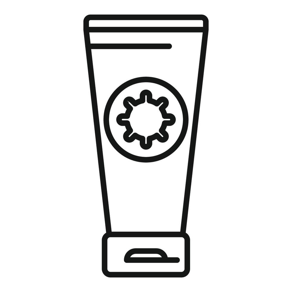 Sunscreen protecting from sunburn icon vector