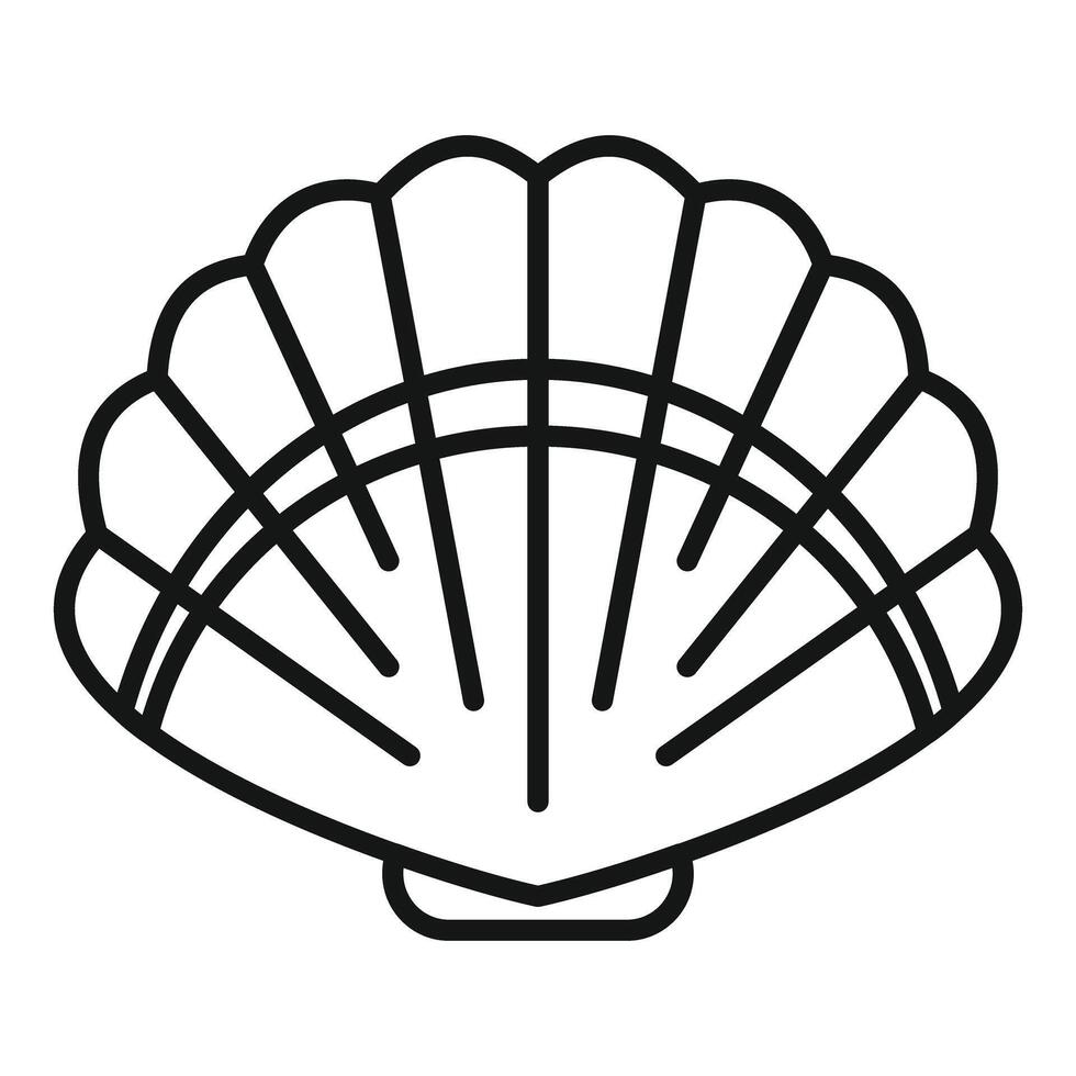 Scallop seashell icon simple line vector