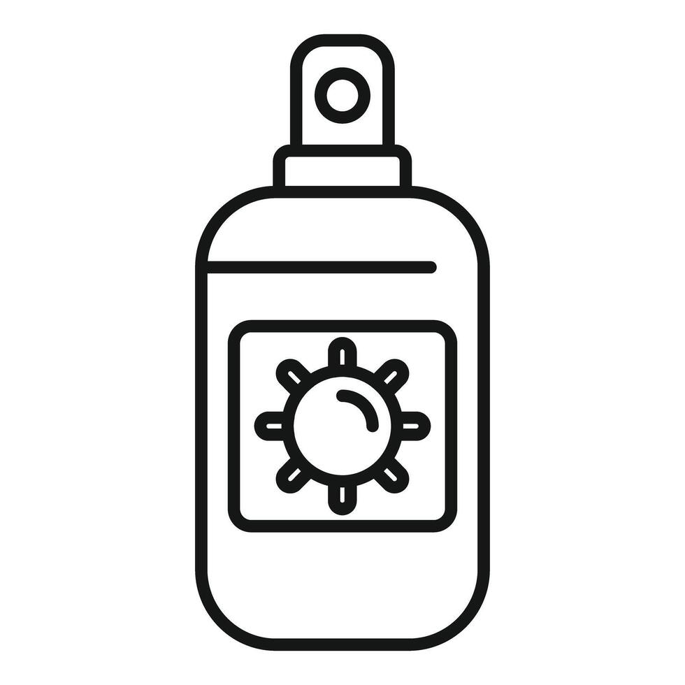 Sunscreen spray bottle protecting from sun rays vector