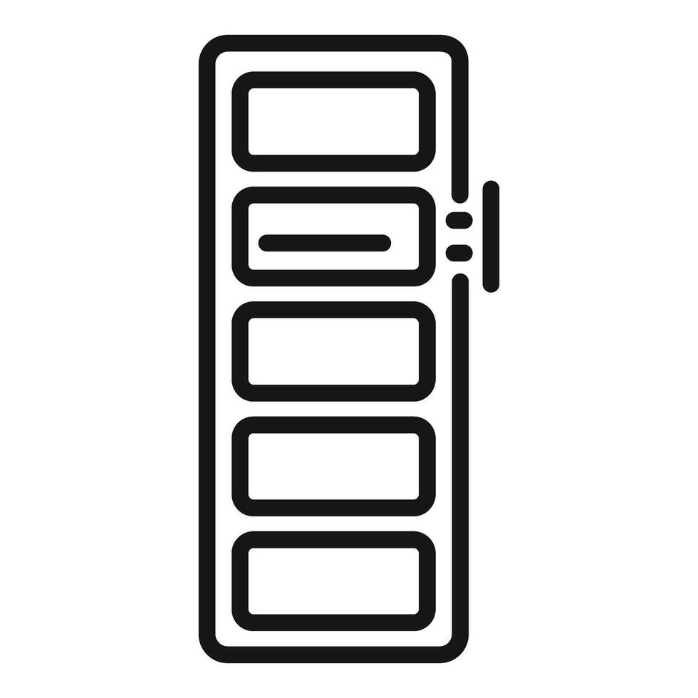 Server rack being accessed icon vector
