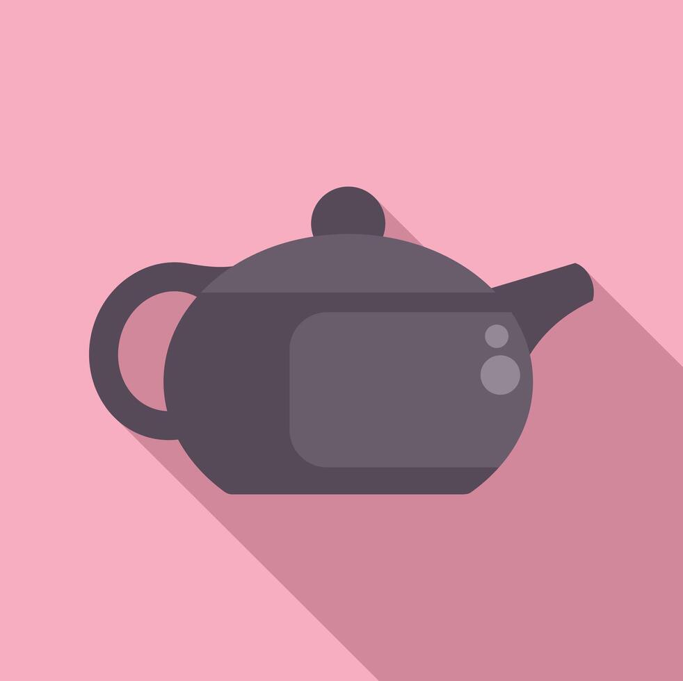 Minimalist teapot icon on pink background vector