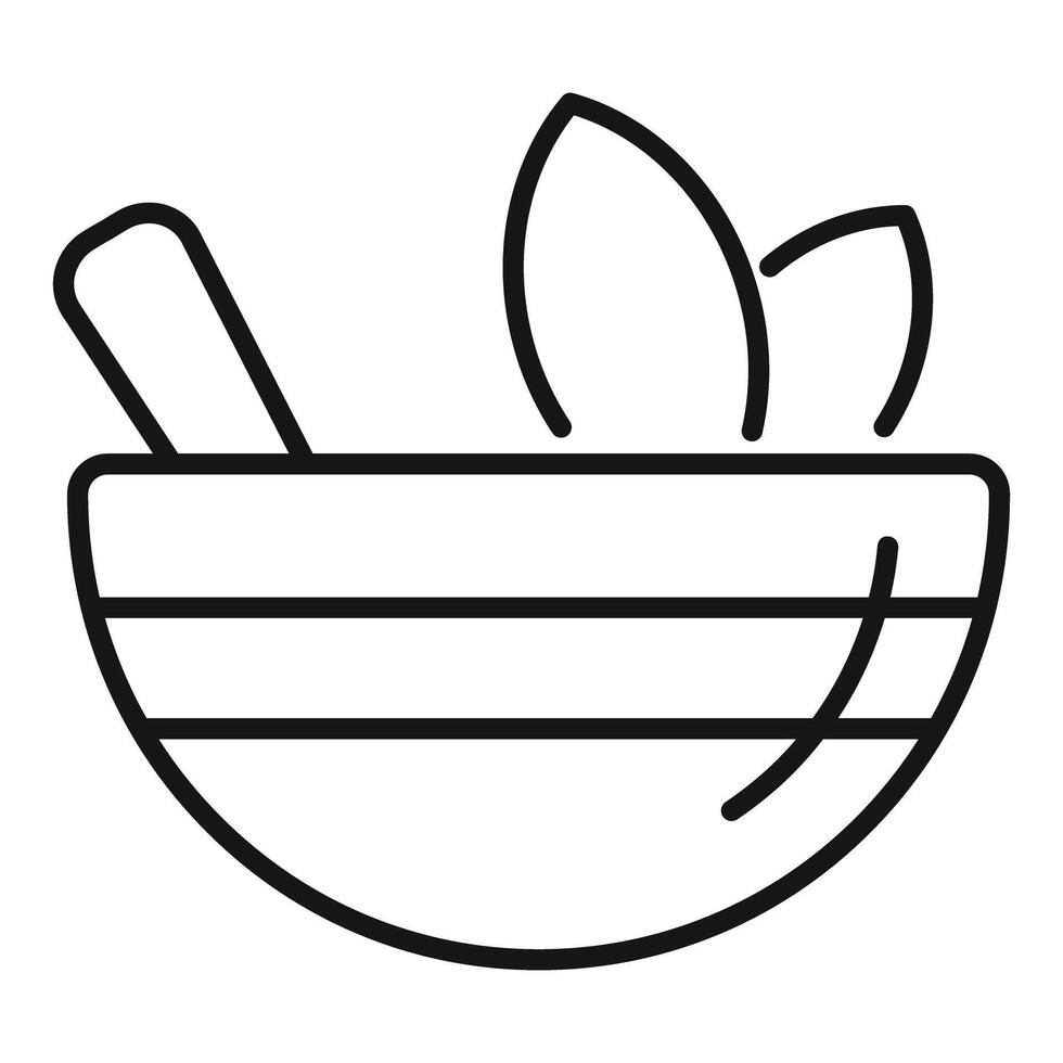 Mortar and pestle line icon vector