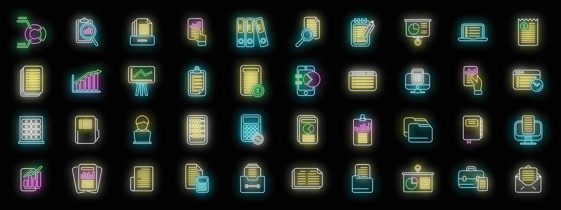 Hair colouring icons set neon vector