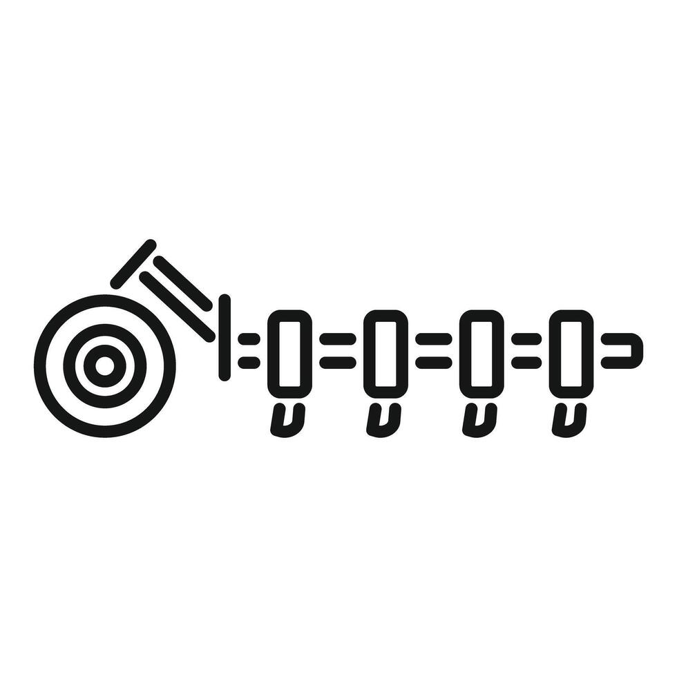 icon representing the physics of cannonball motion in a sequence vector