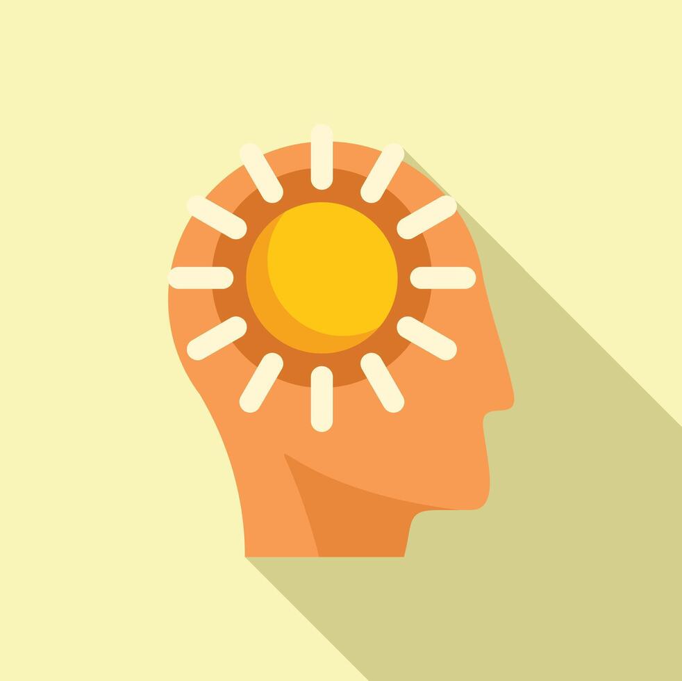 Idea concept with sunlight bulb in human head silhouette vector